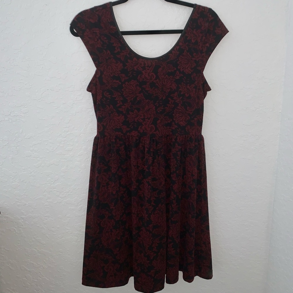 Black and red floral Dress